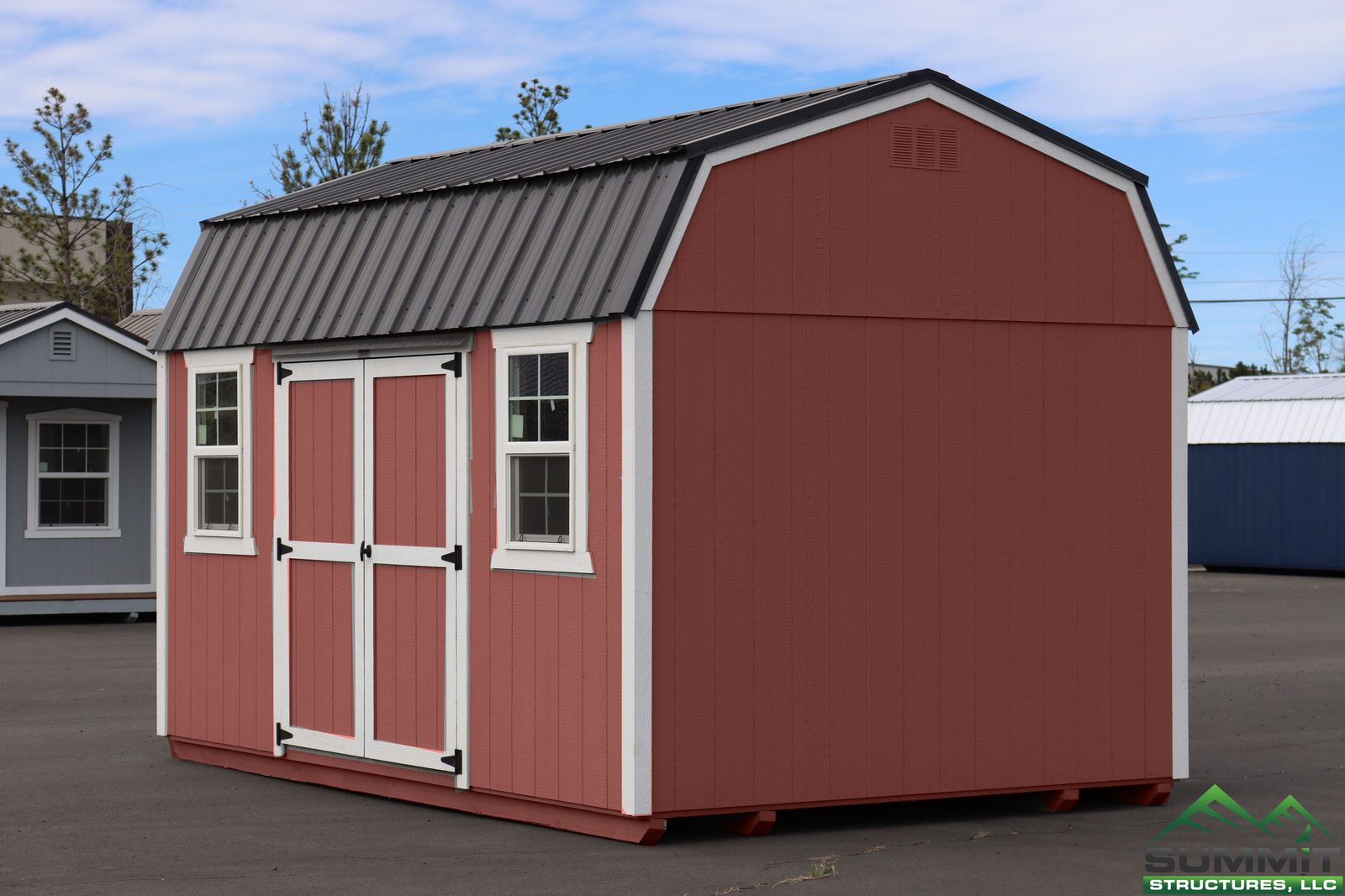 10×12 Lofted Barn Shed – Chestnut Brown Stain