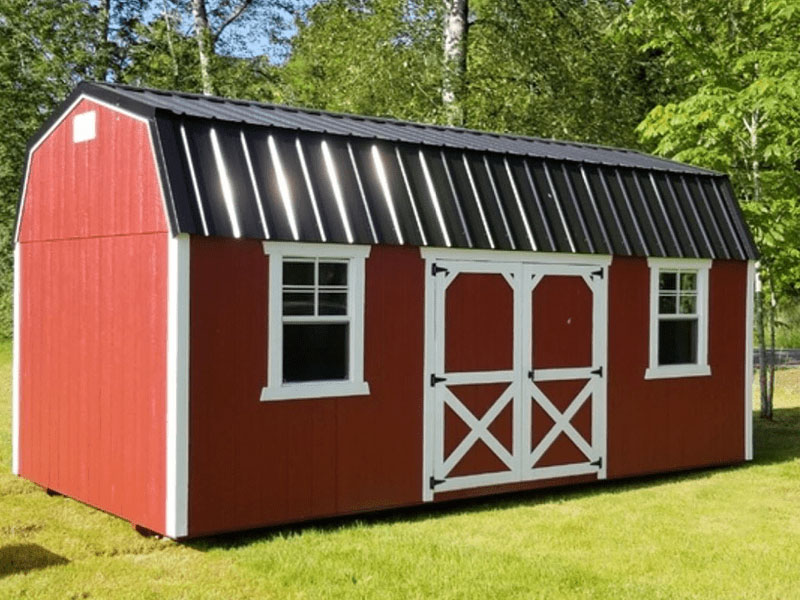 red lofted barn shed