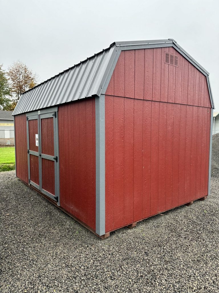 A 10x16 Lofted Barn with a gray roof.